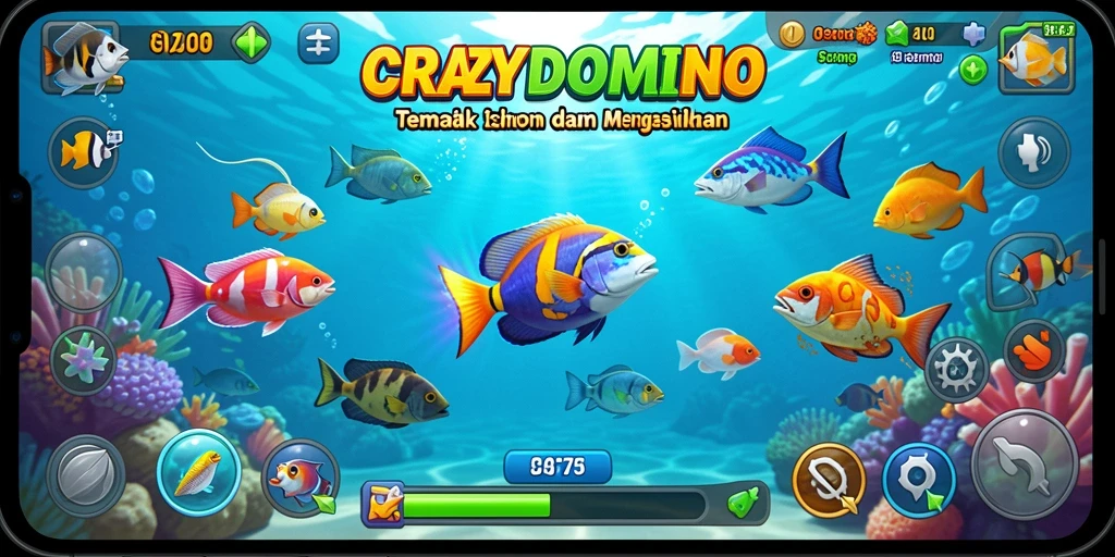 Gameplay seru menembak ikan di CRAZYDOMINO.