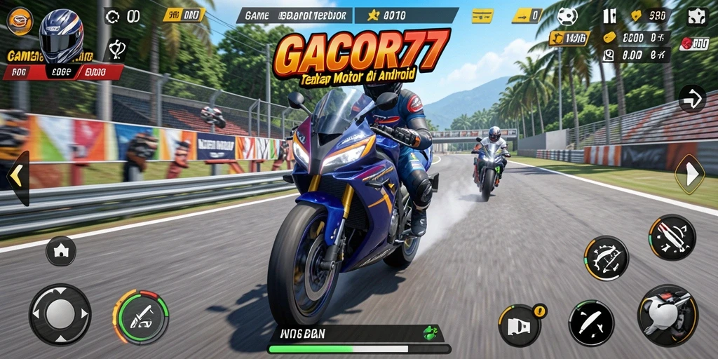 Gameplay seru GACOR77 di lintasan balap motor.