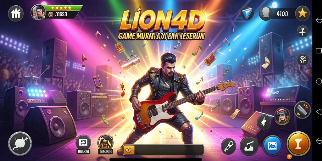 Tangkapan layar <strong>LION4D</strong> menampilkan gameplay seru dan interaktif musik.