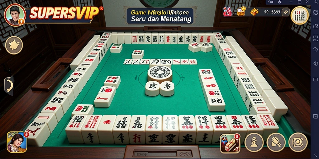 Tampilan gameplay Mahjong seru di SUPERSVIP.