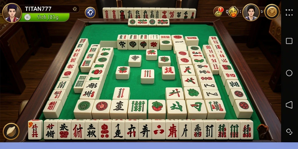 Screenshot utama TITAN777 menampilkan aksi seru permainan Mahjong.